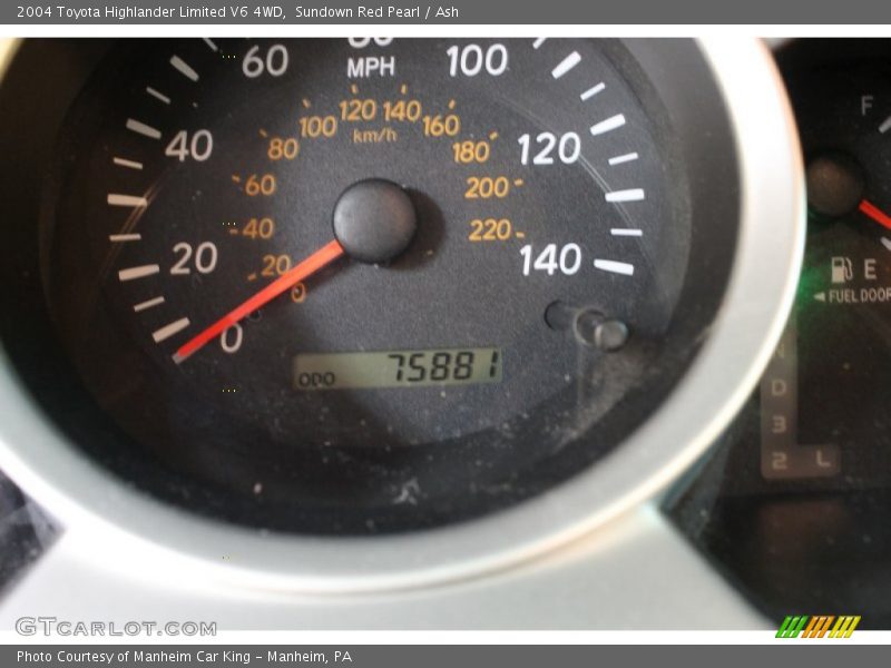 Sundown Red Pearl / Ash 2004 Toyota Highlander Limited V6 4WD
