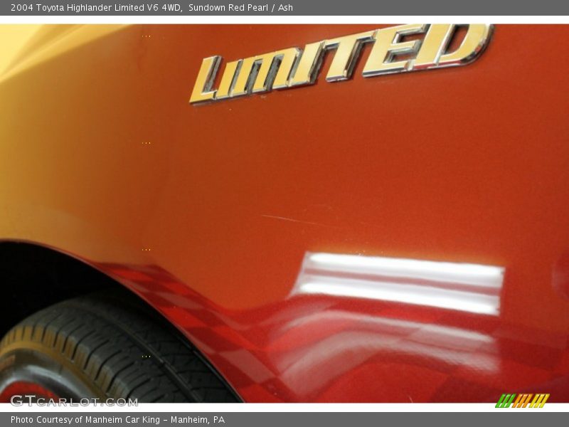 Sundown Red Pearl / Ash 2004 Toyota Highlander Limited V6 4WD
