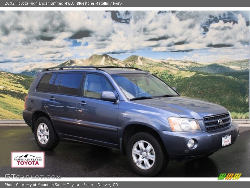Bluestone Metallic / Ivory 2003 Toyota Highlander Limited 4WD
