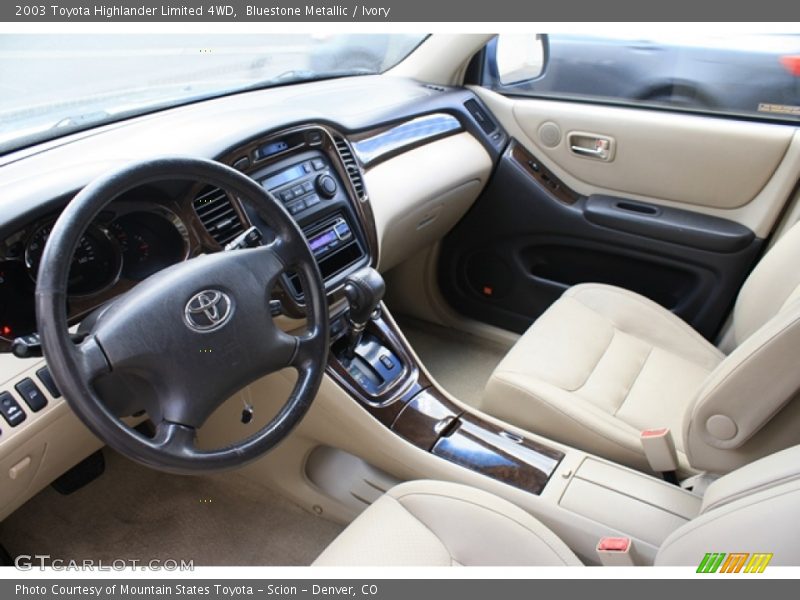 Bluestone Metallic / Ivory 2003 Toyota Highlander Limited 4WD