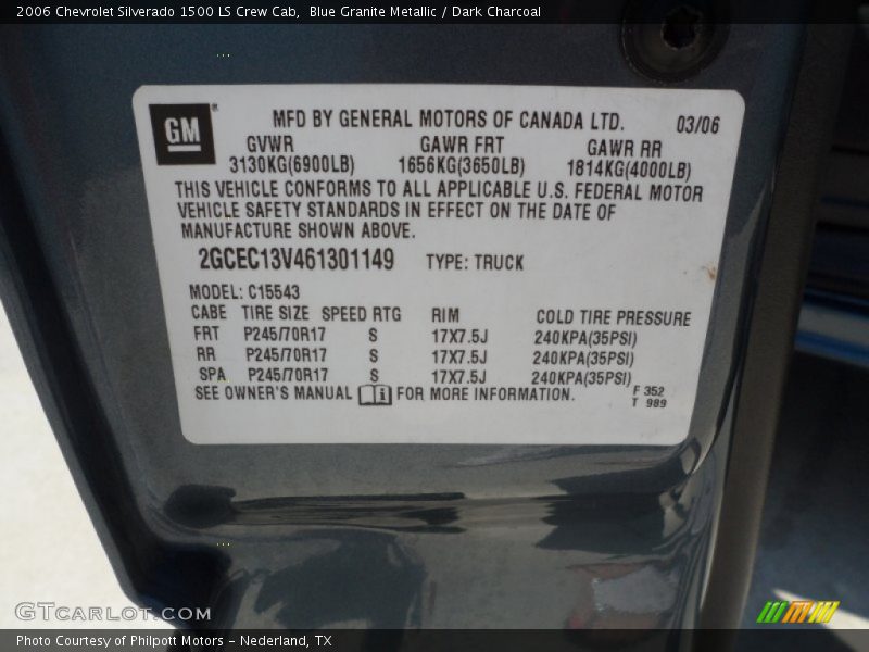 Blue Granite Metallic / Dark Charcoal 2006 Chevrolet Silverado 1500 LS Crew Cab