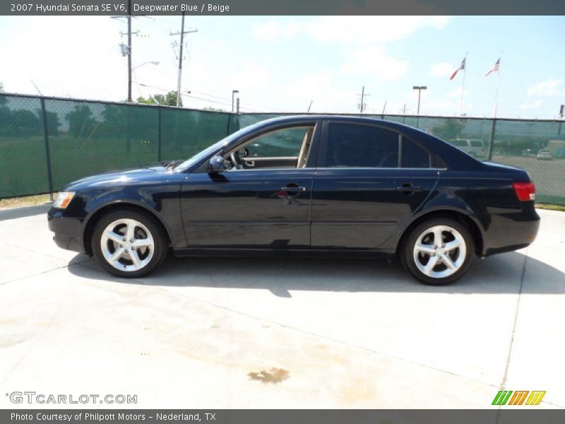 Deepwater Blue / Beige 2007 Hyundai Sonata SE V6