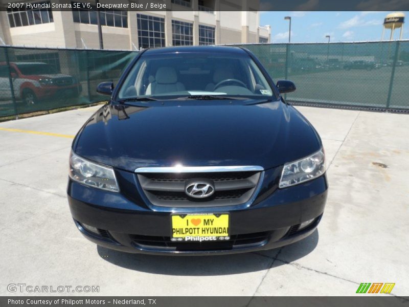 Deepwater Blue / Beige 2007 Hyundai Sonata SE V6