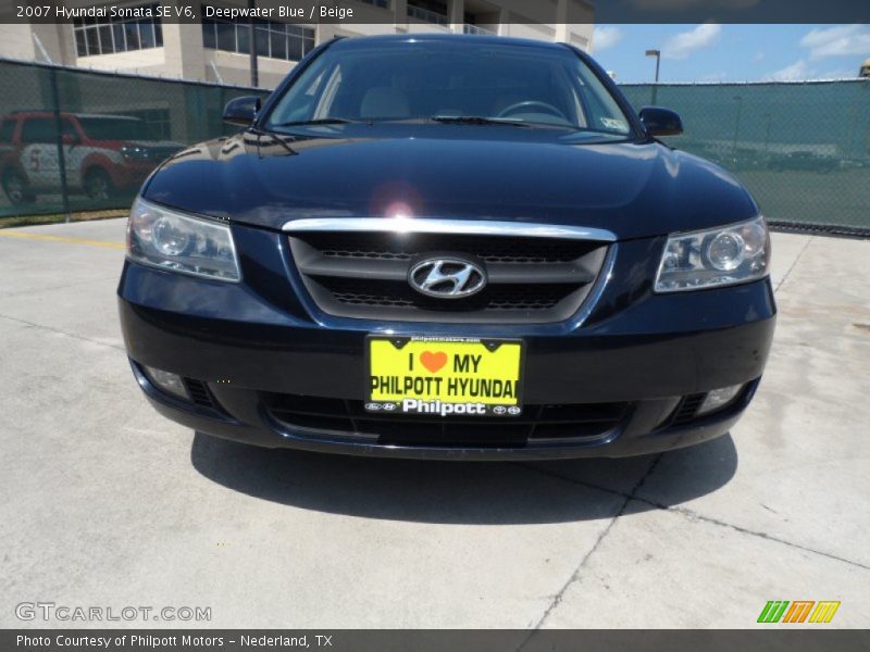 Deepwater Blue / Beige 2007 Hyundai Sonata SE V6