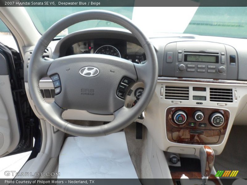 Deepwater Blue / Beige 2007 Hyundai Sonata SE V6