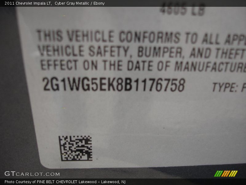 Cyber Gray Metallic / Ebony 2011 Chevrolet Impala LT