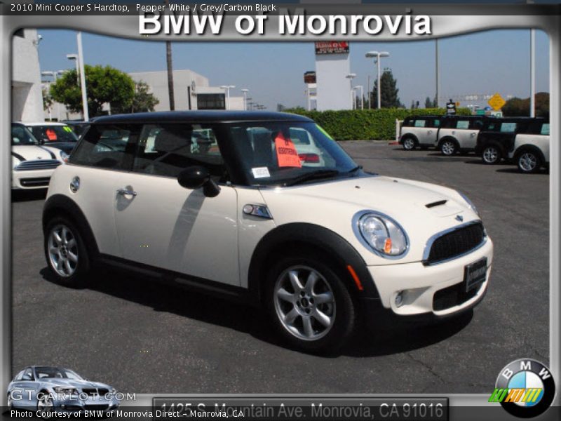 Pepper White / Grey/Carbon Black 2010 Mini Cooper S Hardtop