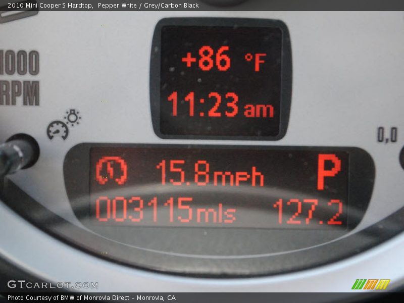 Pepper White / Grey/Carbon Black 2010 Mini Cooper S Hardtop
