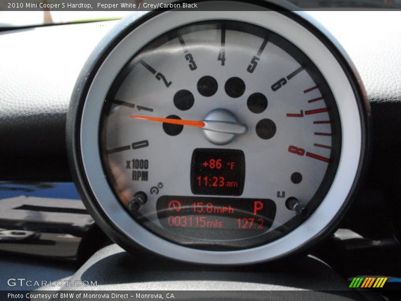 Pepper White / Grey/Carbon Black 2010 Mini Cooper S Hardtop