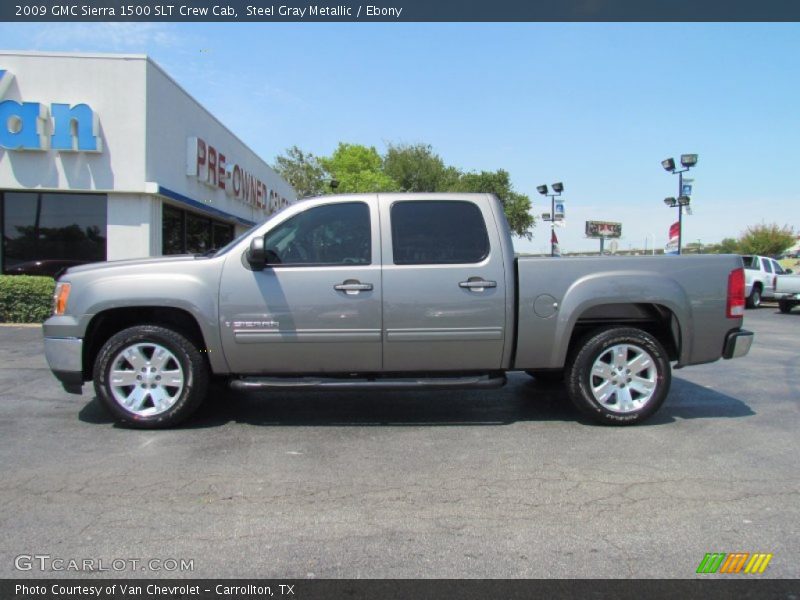 Steel Gray Metallic / Ebony 2009 GMC Sierra 1500 SLT Crew Cab