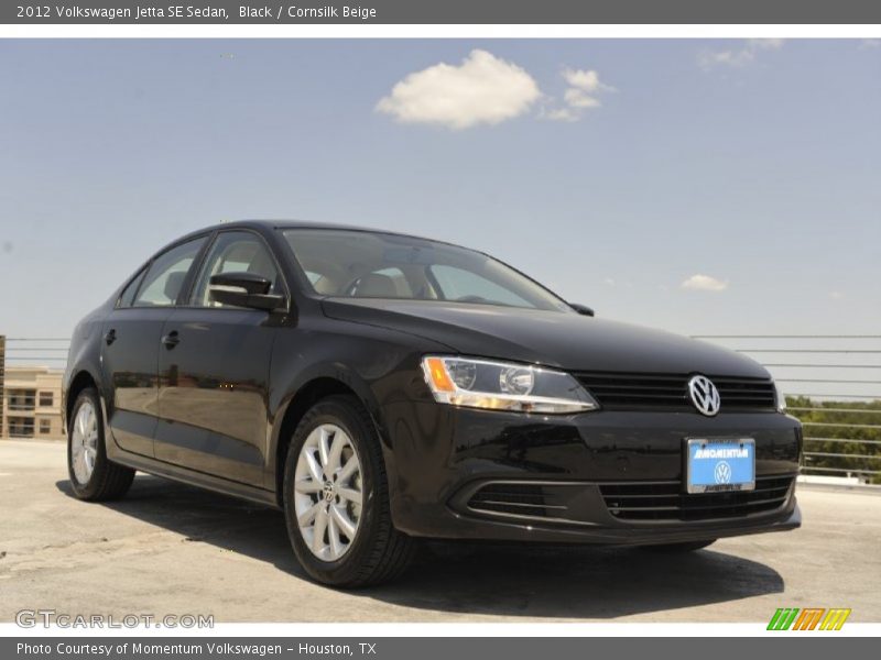 Black / Cornsilk Beige 2012 Volkswagen Jetta SE Sedan