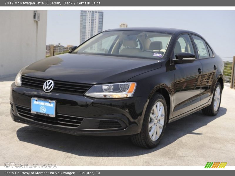 Black / Cornsilk Beige 2012 Volkswagen Jetta SE Sedan