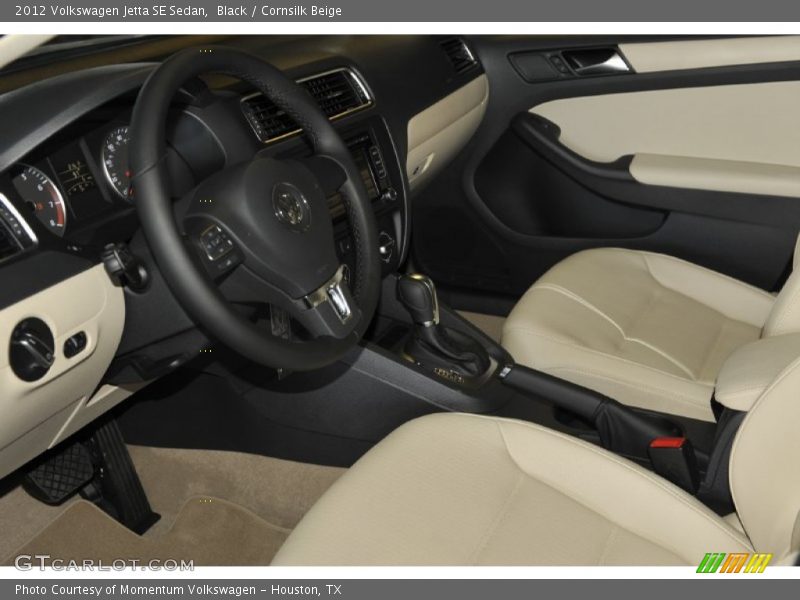 Black / Cornsilk Beige 2012 Volkswagen Jetta SE Sedan