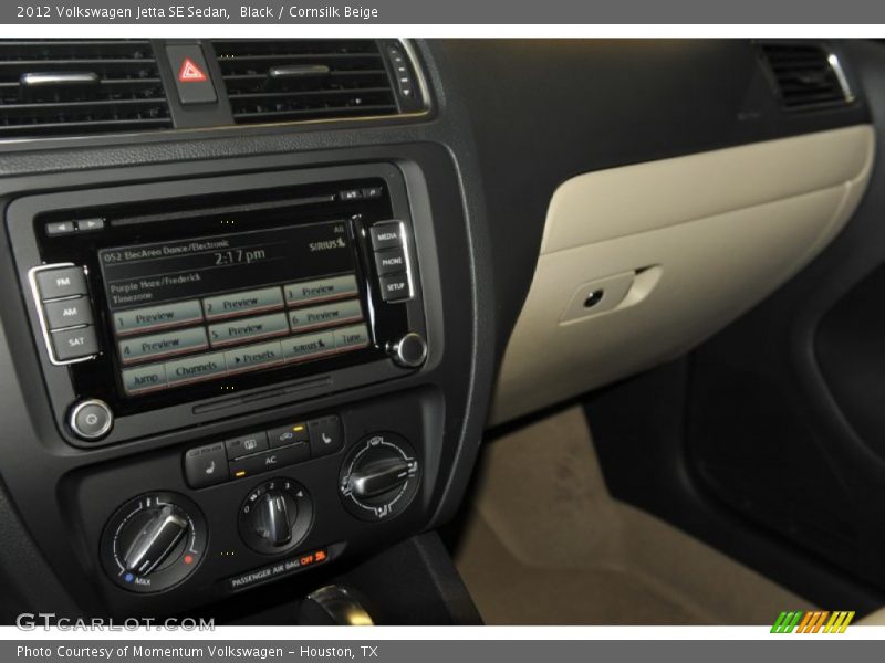 Black / Cornsilk Beige 2012 Volkswagen Jetta SE Sedan