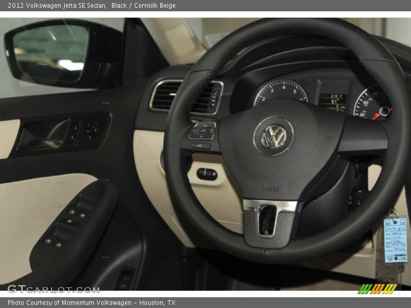 Black / Cornsilk Beige 2012 Volkswagen Jetta SE Sedan