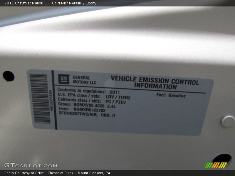 Gold Mist Metallic / Ebony 2011 Chevrolet Malibu LT