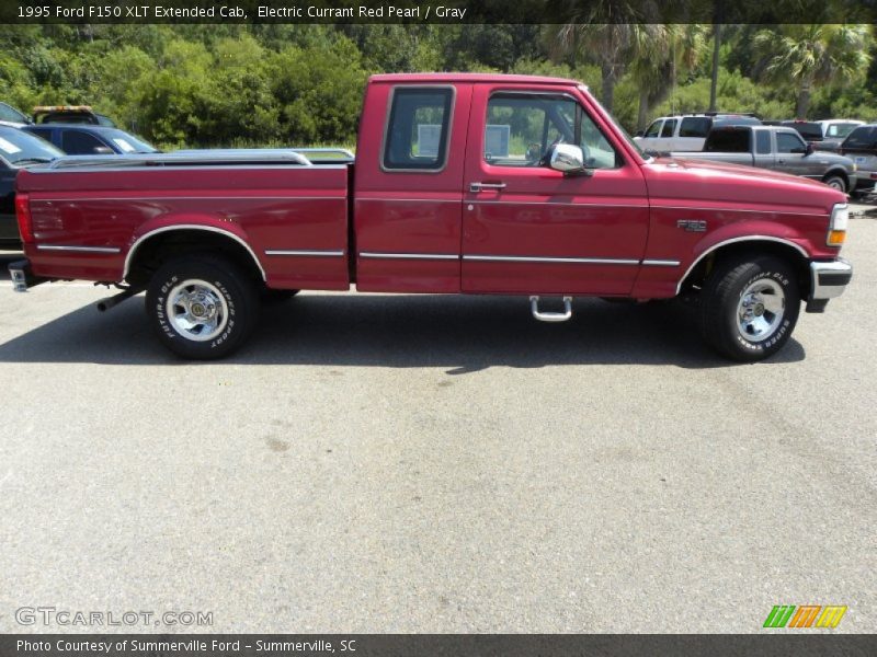 Electric Currant Red Pearl / Gray 1995 Ford F150 XLT Extended Cab