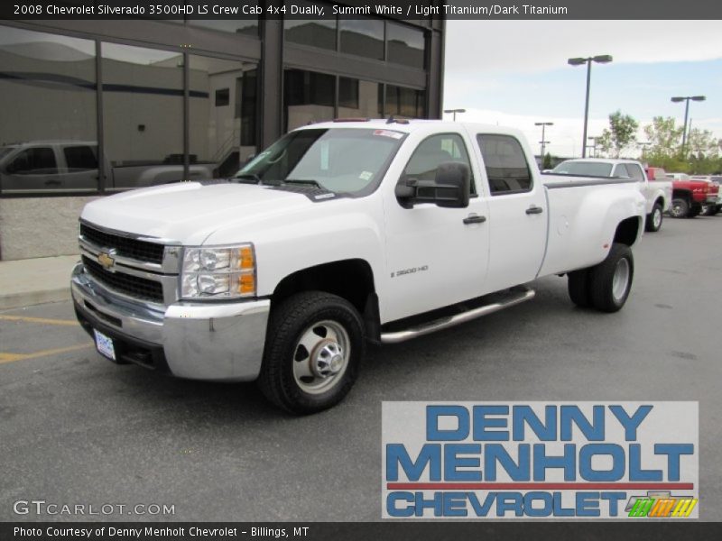 Summit White / Light Titanium/Dark Titanium 2008 Chevrolet Silverado 3500HD LS Crew Cab 4x4 Dually