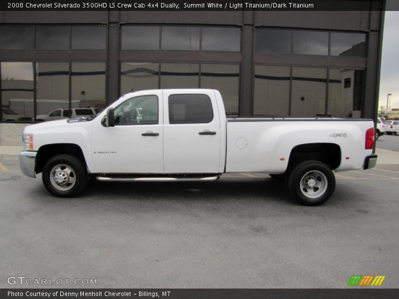 Summit White / Light Titanium/Dark Titanium 2008 Chevrolet Silverado 3500HD LS Crew Cab 4x4 Dually