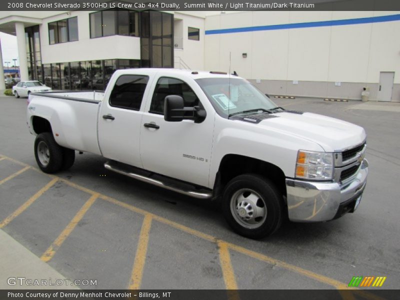 Summit White / Light Titanium/Dark Titanium 2008 Chevrolet Silverado 3500HD LS Crew Cab 4x4 Dually