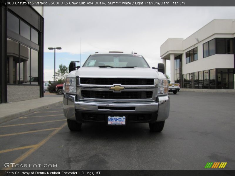 Summit White / Light Titanium/Dark Titanium 2008 Chevrolet Silverado 3500HD LS Crew Cab 4x4 Dually