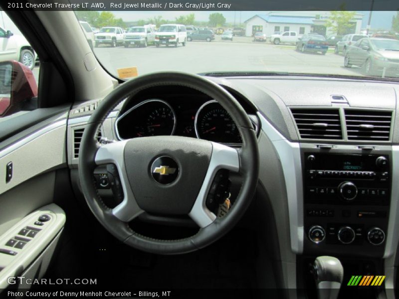 Red Jewel Metallic / Dark Gray/Light Gray 2011 Chevrolet Traverse LT AWD