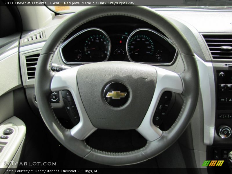Red Jewel Metallic / Dark Gray/Light Gray 2011 Chevrolet Traverse LT AWD