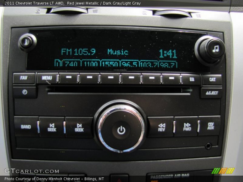 Red Jewel Metallic / Dark Gray/Light Gray 2011 Chevrolet Traverse LT AWD