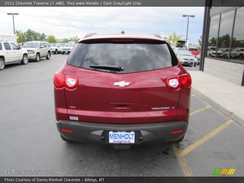 Red Jewel Metallic / Dark Gray/Light Gray 2011 Chevrolet Traverse LT AWD