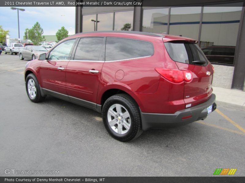 Red Jewel Metallic / Dark Gray/Light Gray 2011 Chevrolet Traverse LT AWD