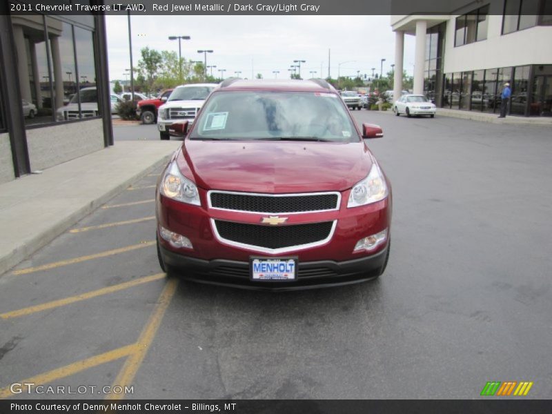 Red Jewel Metallic / Dark Gray/Light Gray 2011 Chevrolet Traverse LT AWD