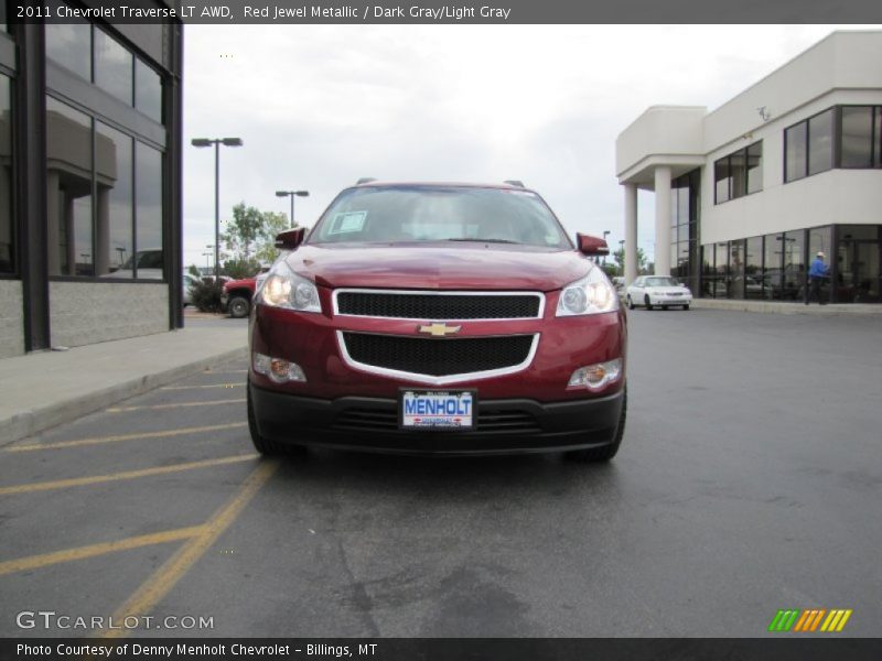 Red Jewel Metallic / Dark Gray/Light Gray 2011 Chevrolet Traverse LT AWD