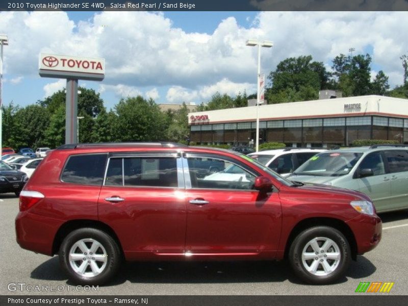 Salsa Red Pearl / Sand Beige 2010 Toyota Highlander SE 4WD