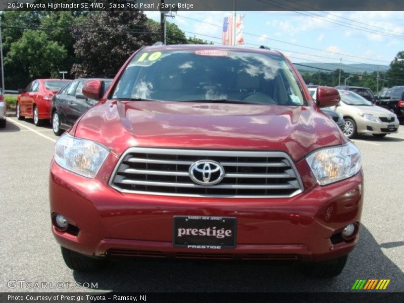 Salsa Red Pearl / Sand Beige 2010 Toyota Highlander SE 4WD