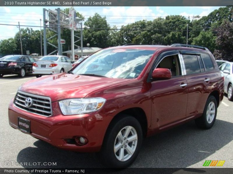 Salsa Red Pearl / Sand Beige 2010 Toyota Highlander SE 4WD