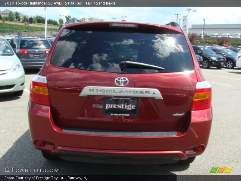 Salsa Red Pearl / Sand Beige 2010 Toyota Highlander SE 4WD