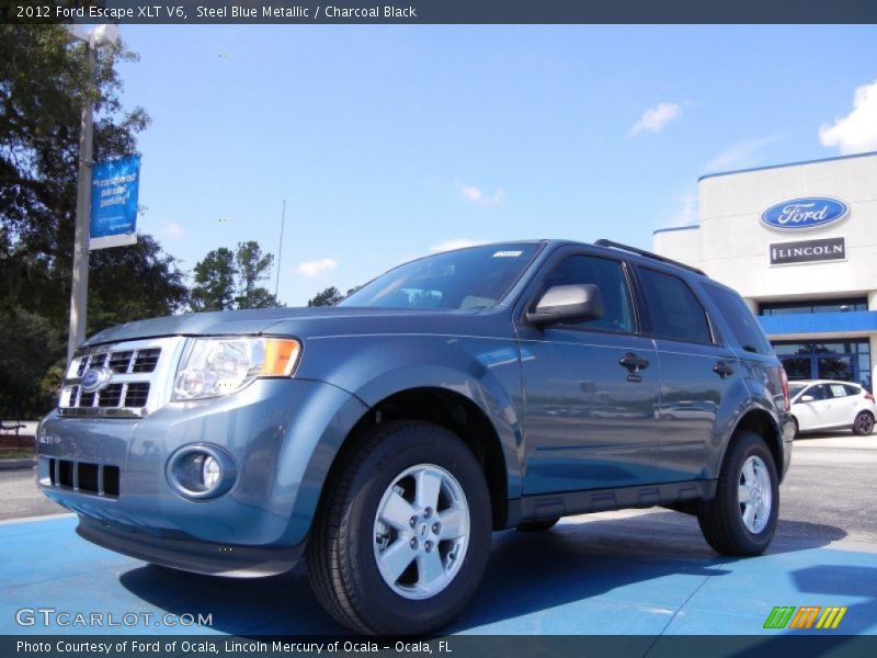 Steel Blue Metallic / Charcoal Black 2012 Ford Escape XLT V6