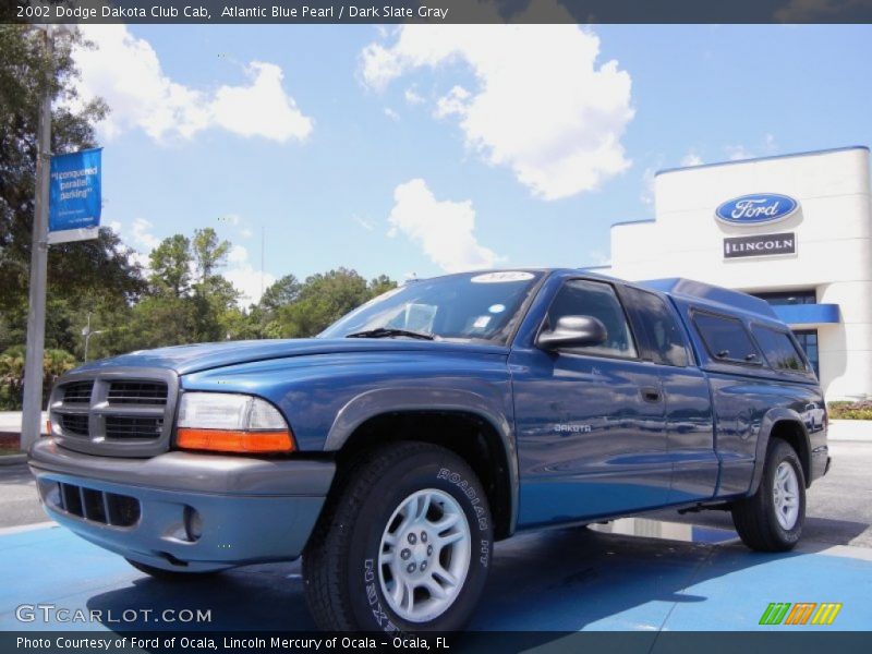 Atlantic Blue Pearl / Dark Slate Gray 2002 Dodge Dakota Club Cab