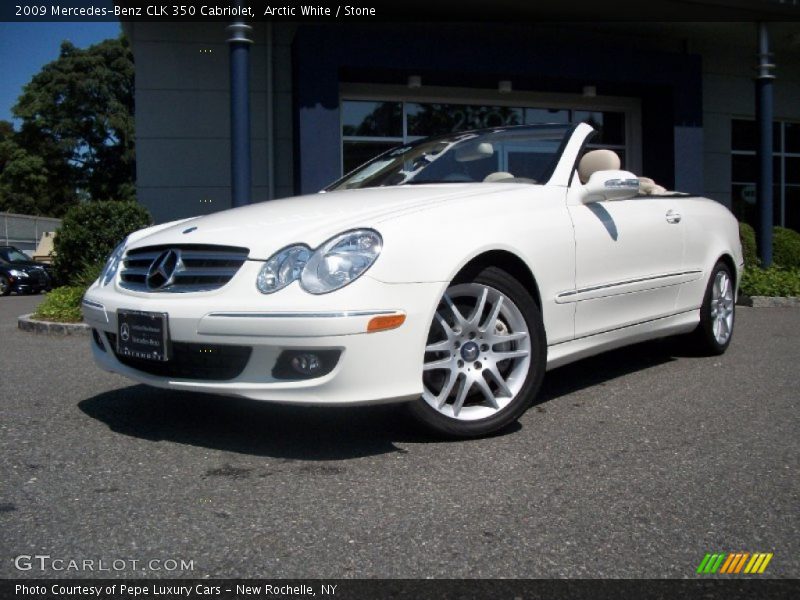 Arctic White / Stone 2009 Mercedes-Benz CLK 350 Cabriolet