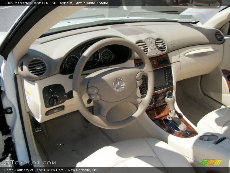 Arctic White / Stone 2009 Mercedes-Benz CLK 350 Cabriolet