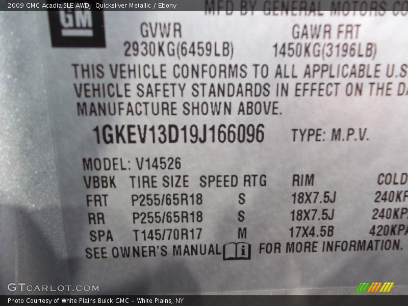 Quicksilver Metallic / Ebony 2009 GMC Acadia SLE AWD
