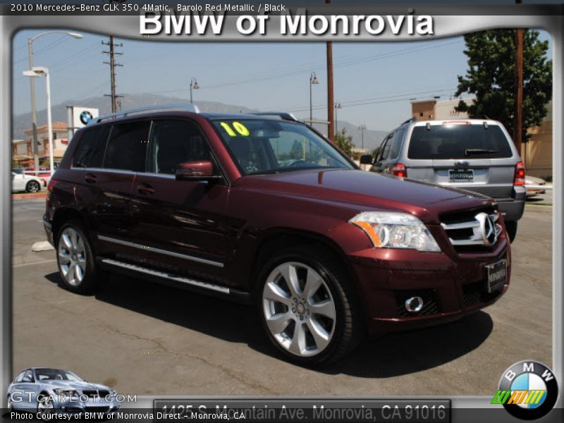 Barolo Red Metallic / Black 2010 Mercedes-Benz GLK 350 4Matic