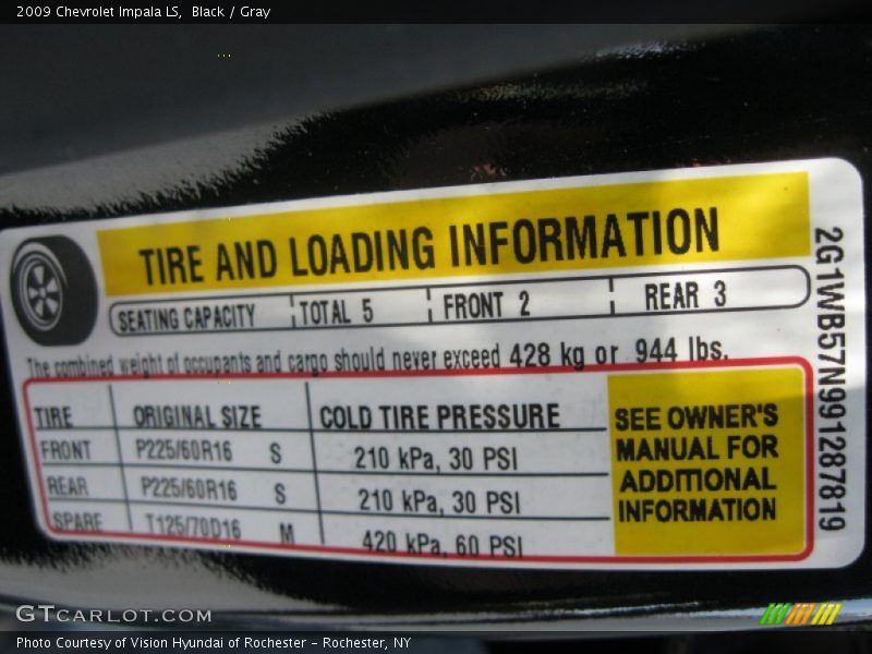 Black / Gray 2009 Chevrolet Impala LS