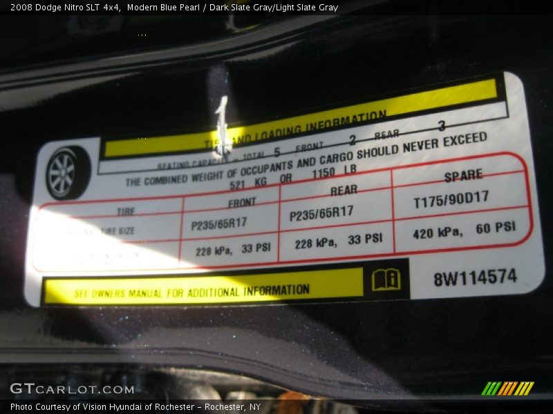 Modern Blue Pearl / Dark Slate Gray/Light Slate Gray 2008 Dodge Nitro SLT 4x4