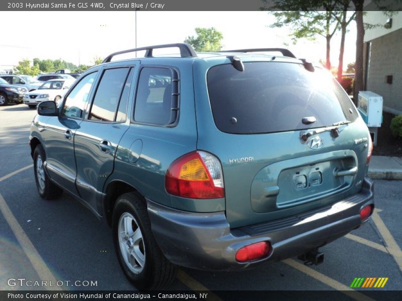 Crystal Blue / Gray 2003 Hyundai Santa Fe GLS 4WD