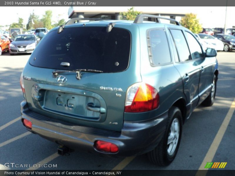 Crystal Blue / Gray 2003 Hyundai Santa Fe GLS 4WD