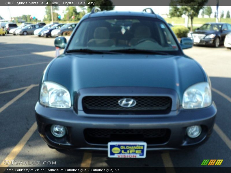 Crystal Blue / Gray 2003 Hyundai Santa Fe GLS 4WD