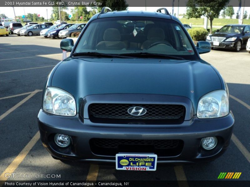 Crystal Blue / Gray 2003 Hyundai Santa Fe GLS 4WD