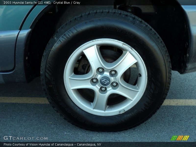 Crystal Blue / Gray 2003 Hyundai Santa Fe GLS 4WD