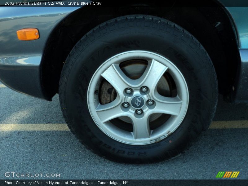 Crystal Blue / Gray 2003 Hyundai Santa Fe GLS 4WD
